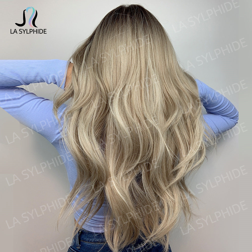 Hair Wigs Trendy Gray Blonde, Long Curly Hair Wigs