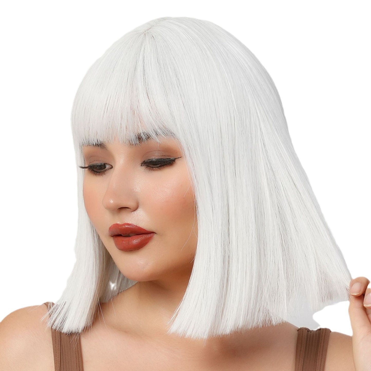 Hair Wigs White, Short Straight, Party Hair Wigs, Bob Hair Wigs