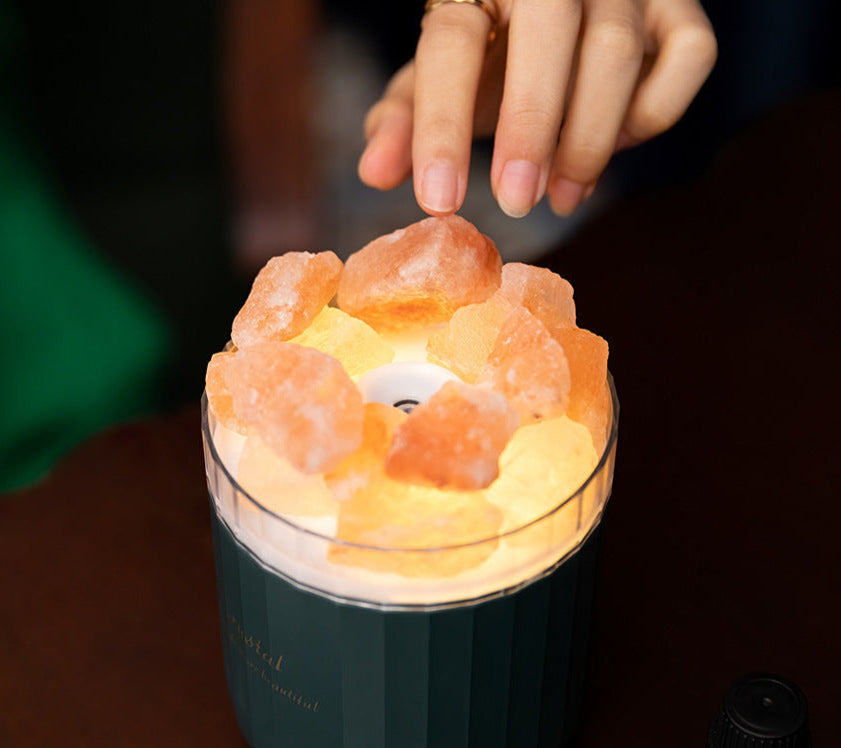 Aromatherapy Humidifier: Crystal Salt Stone USB Aroma Diffuser/ Humidifier