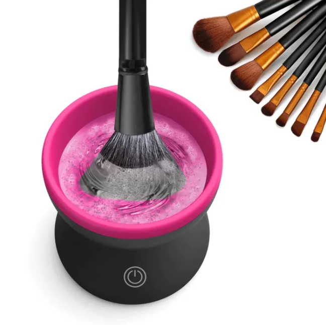 Beauty Tools Powder Puff Deep Electrical Cleaner Black + Rose Red