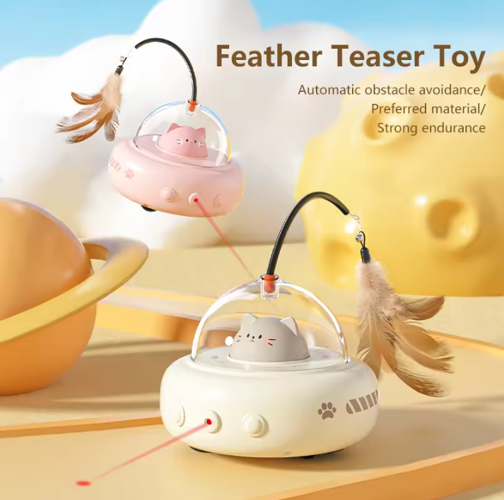 Cat Laser with Feather Toy
