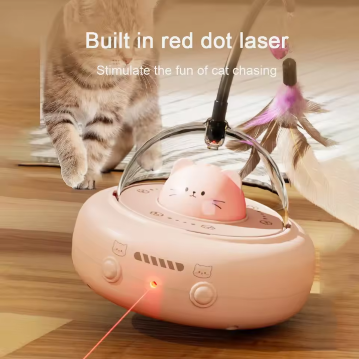 Cat Laser with Feather Toy